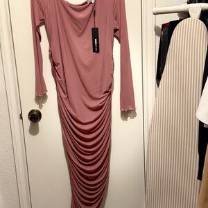 Fashion Nova Mauve Long Sleeve Dress